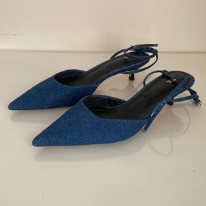 Zara Denim Kitten Heel